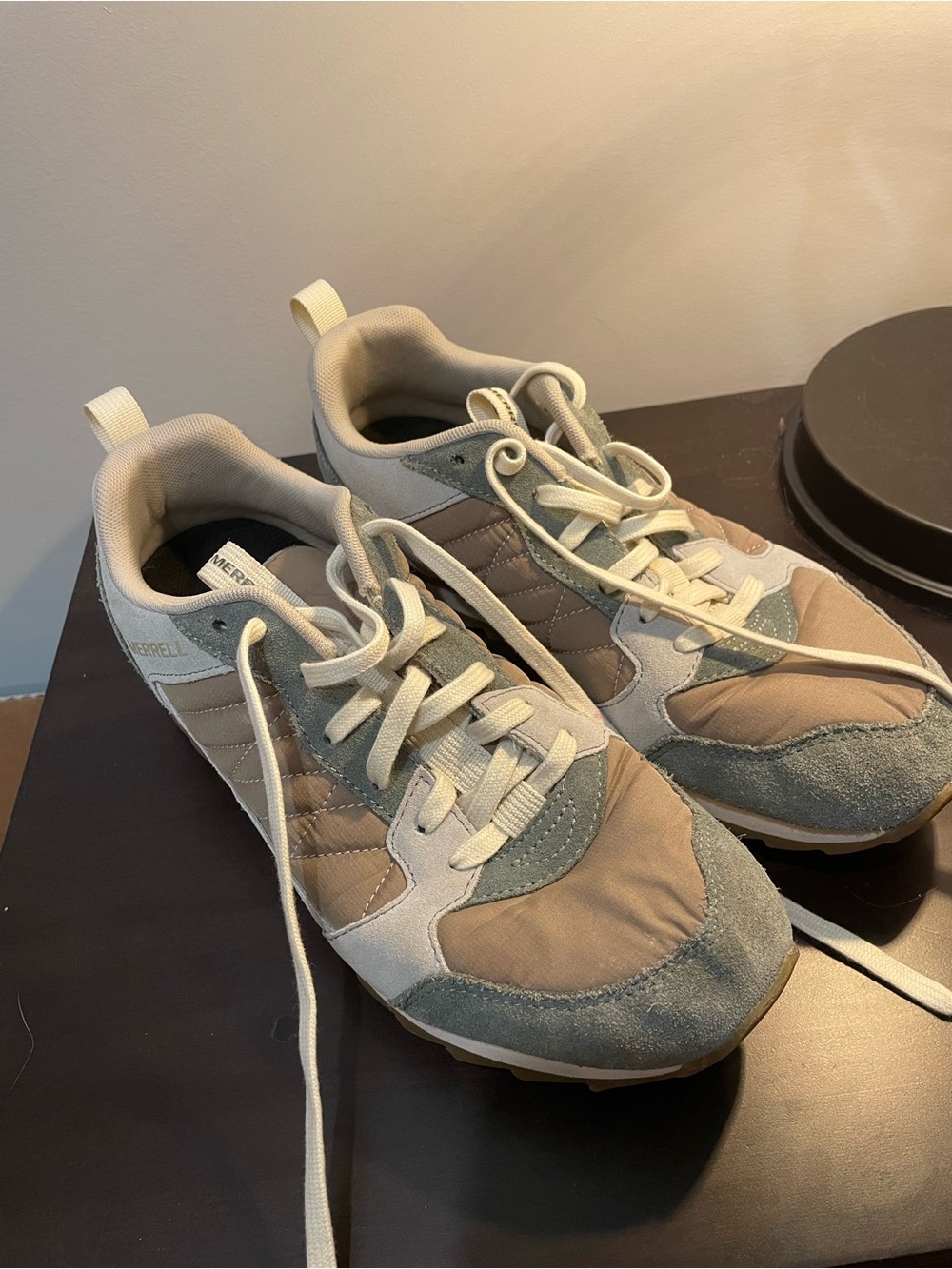 Merrell Neutral-Tone Outdoor Sneakers in Beige and Sage Green